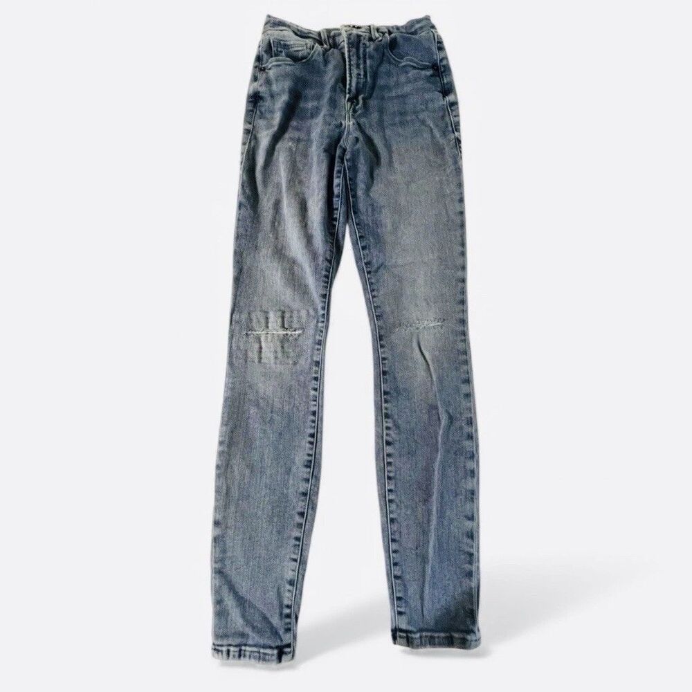 Good American Good Waist Jeans 6/ 28 Blue High Rise Skinny Distressed Grunge